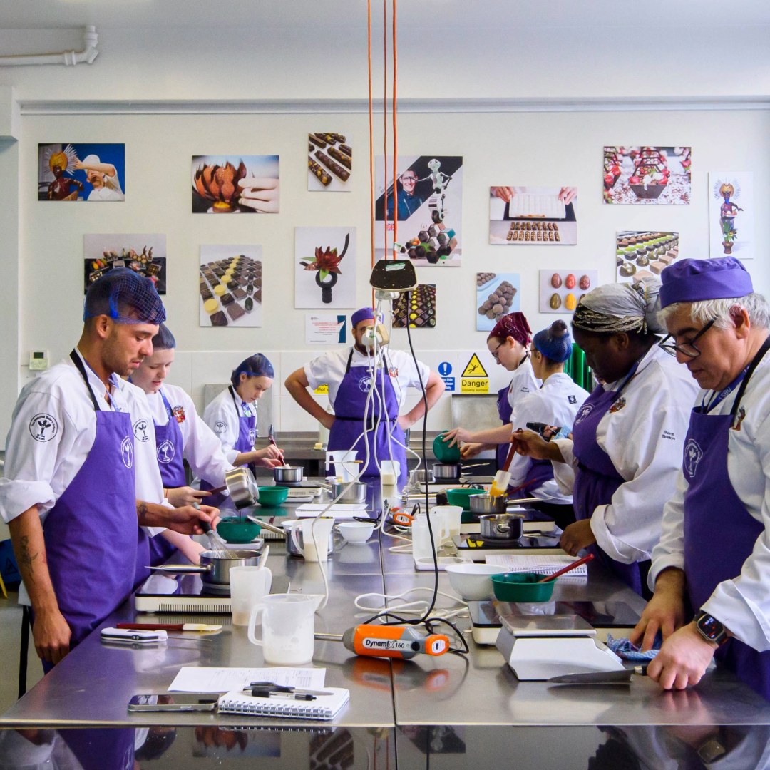 Students developing practical bakery skills